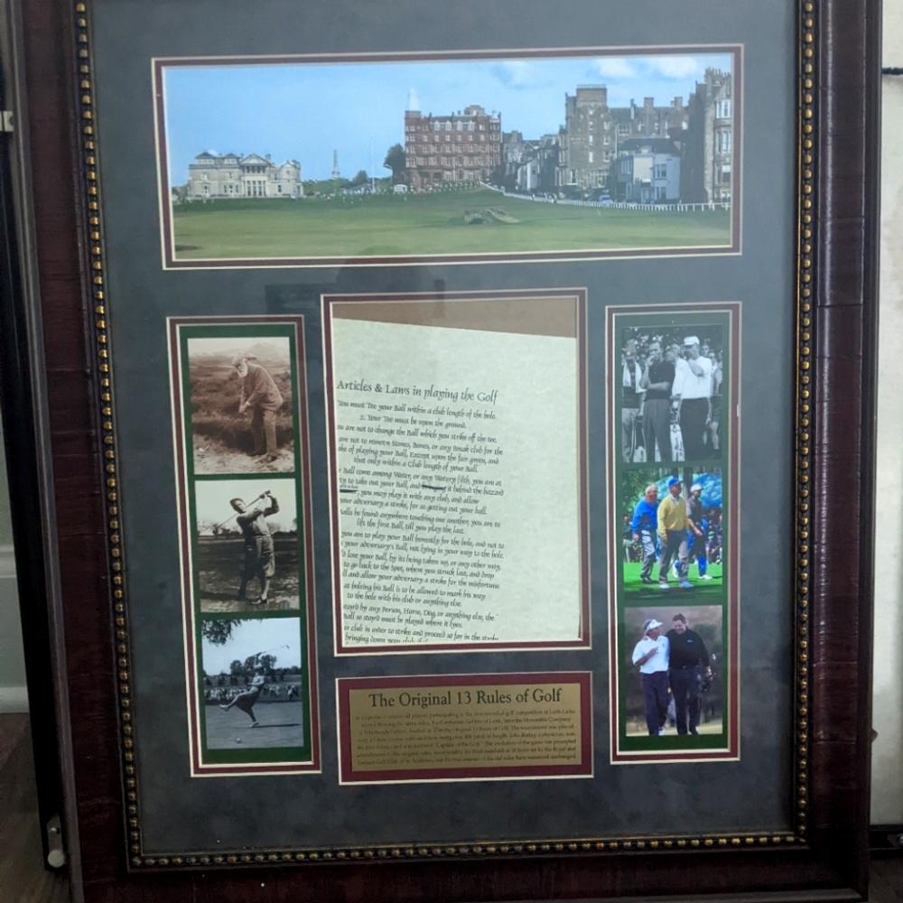 Classic Golf Memorabilia Framed Art